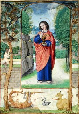 St. John the Evangelist, form a book of Hours (vellum)