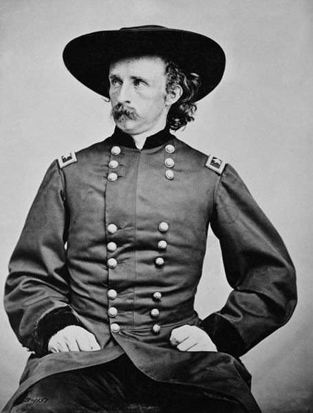 Portrait of General A. Custer (1839-1876) (b/w photo) from Mathew Brady