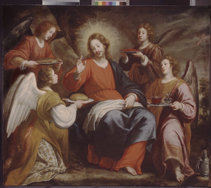 Angels ministering to Christ in the Wilderness from Matteo Rosselli