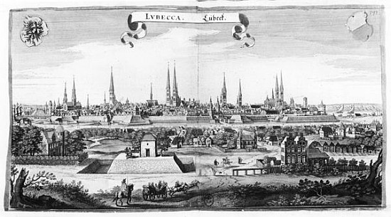View of Lubeck from Matthäus Merian der Ältere