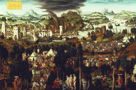 The Judgement of Paris and the Trojan War from Matthias Gerung or Gerou