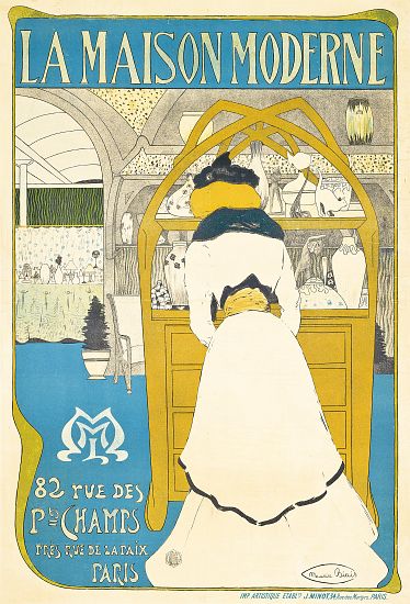 A poster advertising the Parisian art gallery 'La Maison Moderne', opened by Julius Meier-Graefe from Maurice Biais