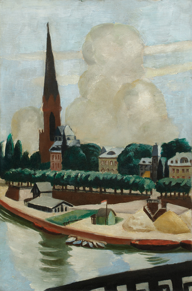 Bank of the Main with church. 1925 from Max Beckmann