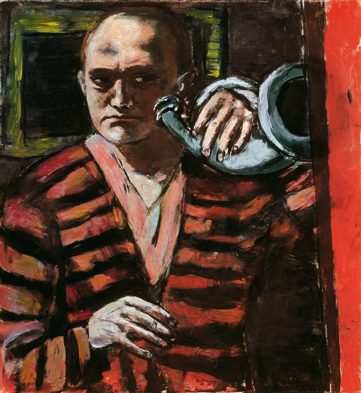 Self-portrait with horn from Max Beckmann