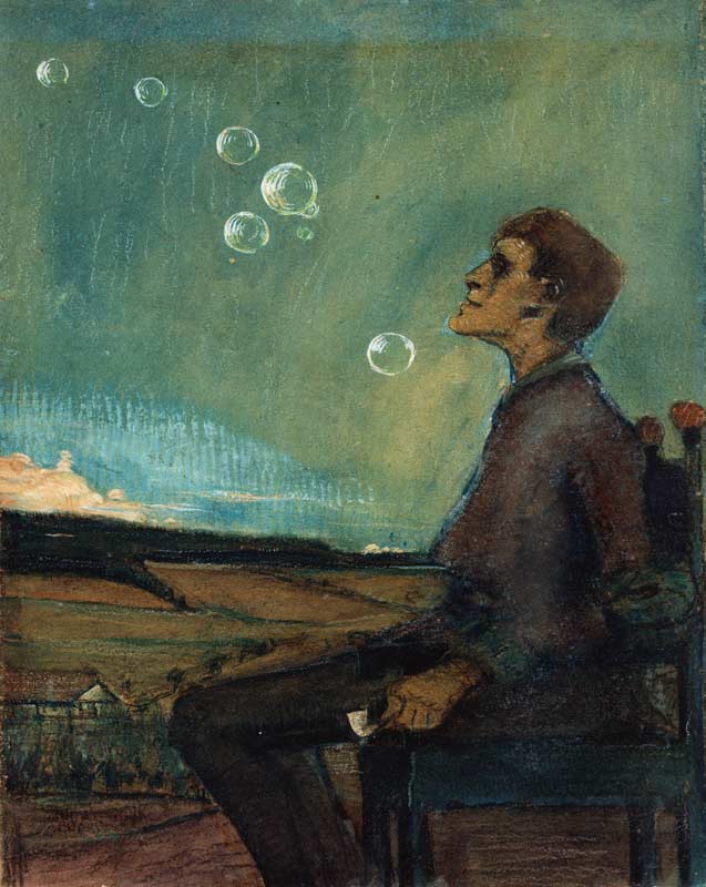 Self-portrait with soap bubbles. Around 1898. from Max Beckmann