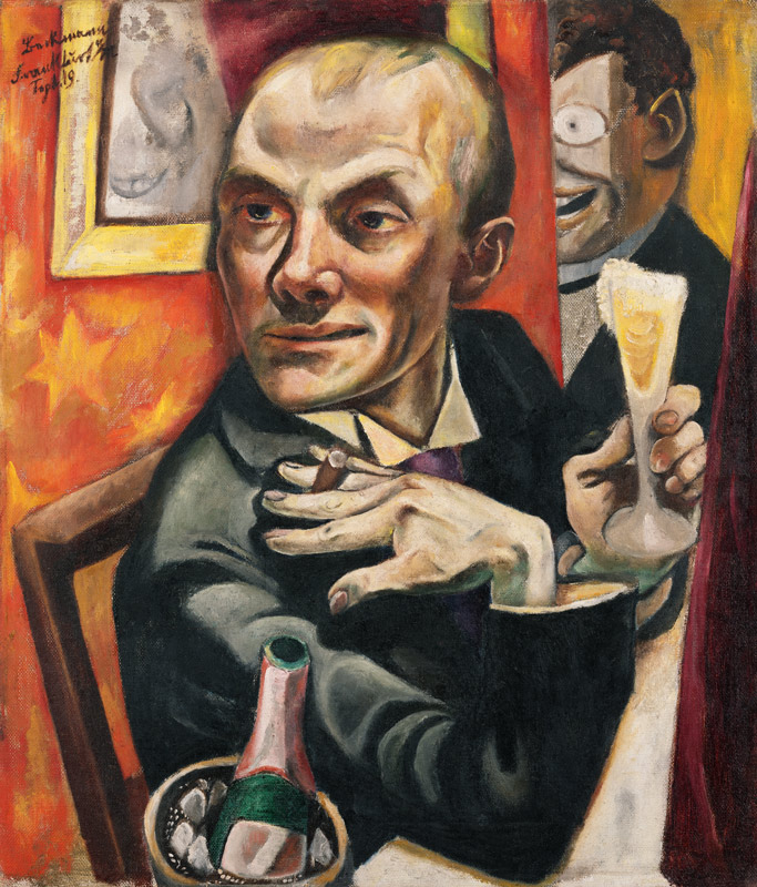 Self-Portrait with Champagne Glass from Max Beckmann