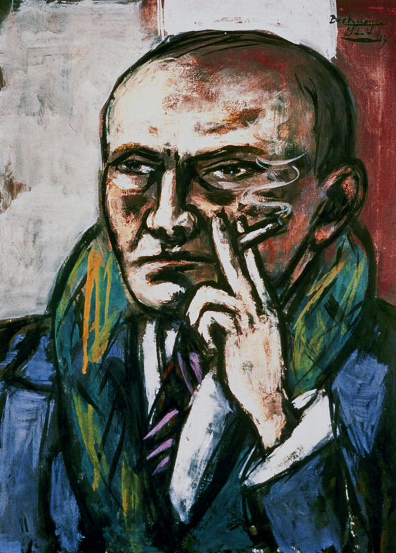 Self-portrait with cigarette from Max Beckmann