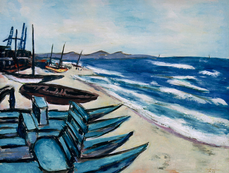 "Strand mit Booten an der Riviera" from Max Beckmann
