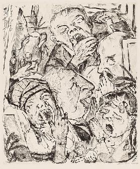 Yawning (Die Gähnenden). 1918 (H 129 IV B b)