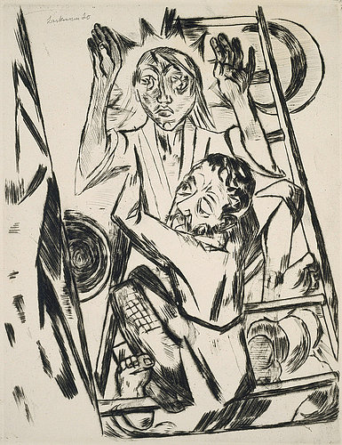 Jacob wrestles with Angel. 1920 from Max Beckmann