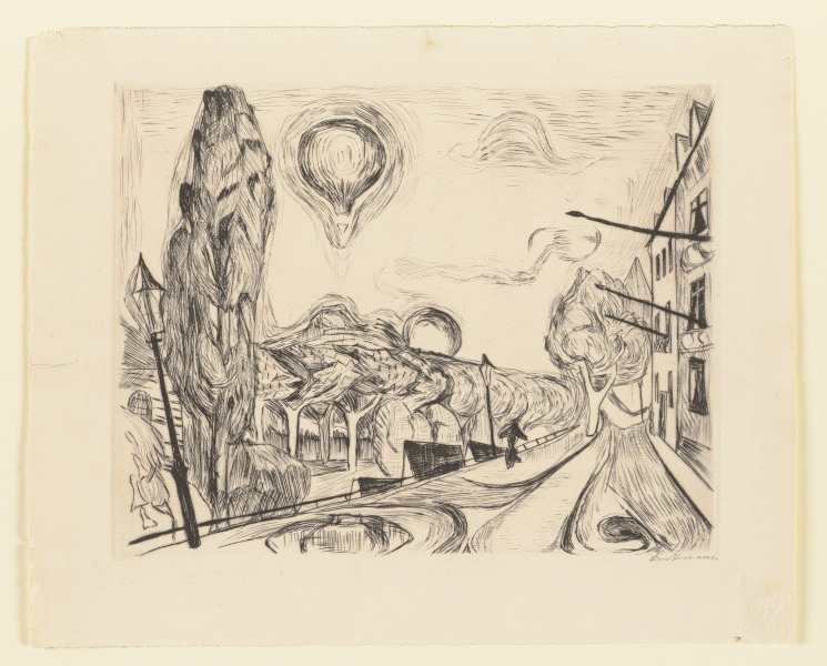 Landscape with Balloon from Max Beckmann