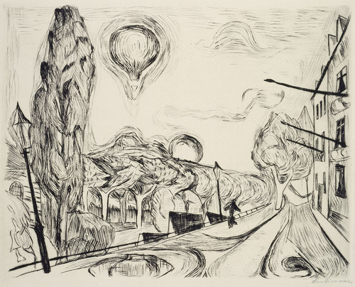 Landscape with Balloon. 1918 from Max Beckmann