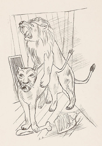 Lions (Löwenpaar). 1921 (H. 184 B c) from Max Beckmann