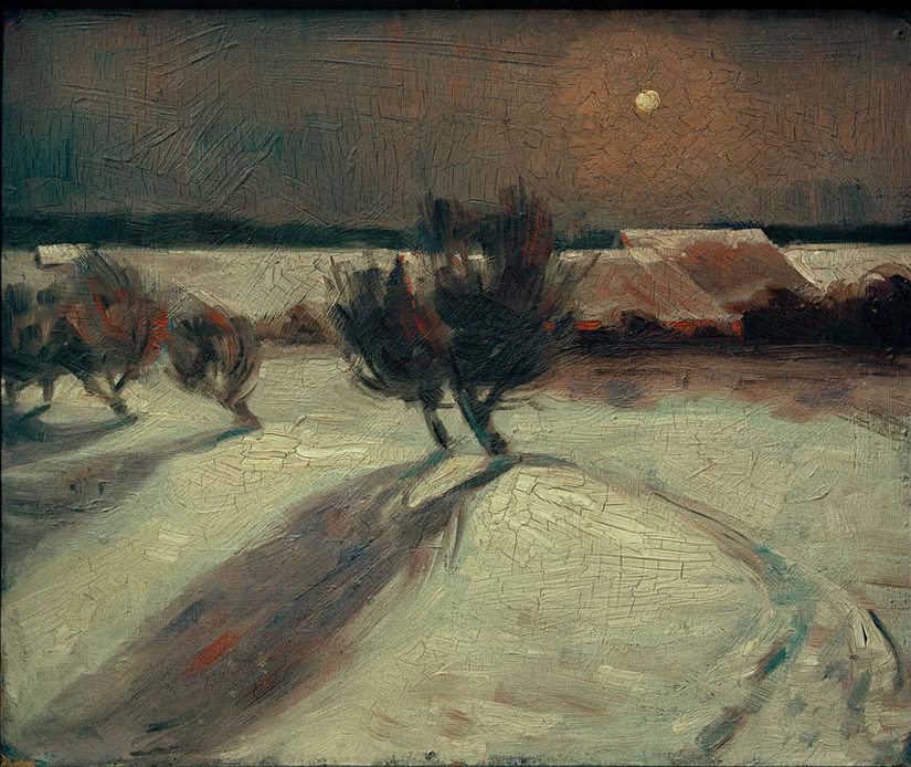 Schneelandschaft im Mondlicht from Max Beckmann