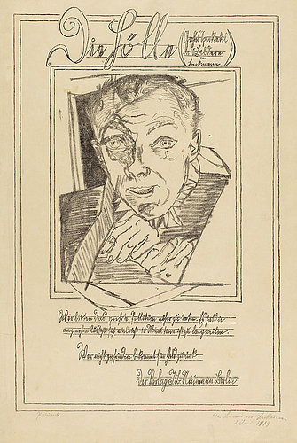 Self Portrait. Front page of the series Die Hölle (Hell). from Max Beckmann
