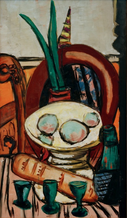 Still life with green glasses from Max Beckmann