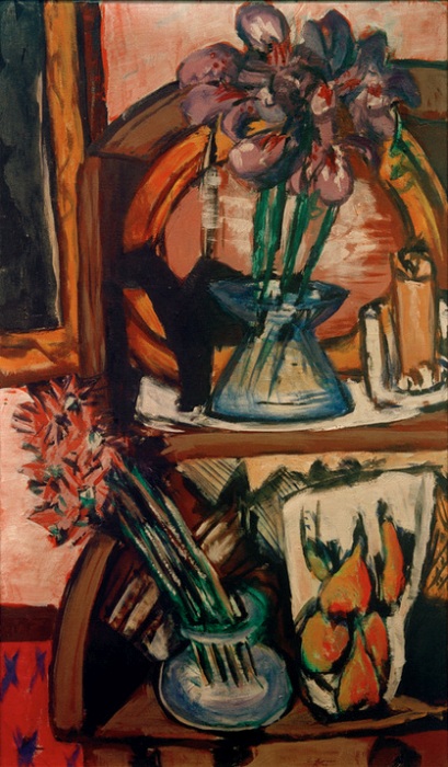 Still life with two flower vases from Max Beckmann