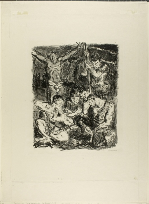 Throwing Dice Before the Cross, plate six from Sechs Lithographien zum Neuen Testament from Max Beckmann