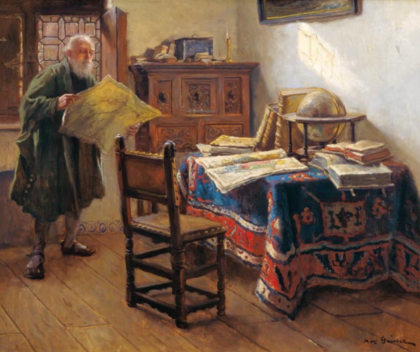 A geographer in his studying room from Max Gaisser