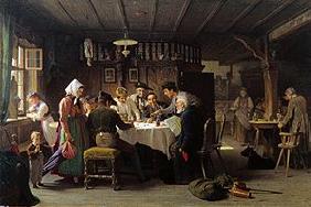 Dice player in a Black Forest pub.