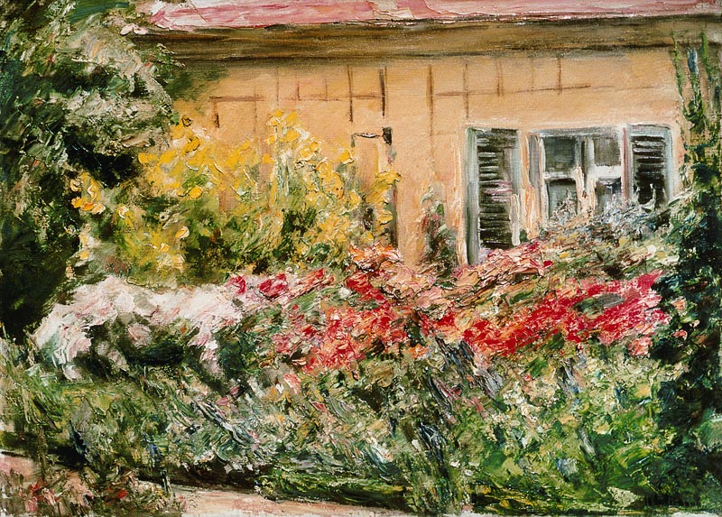shrubs of flowers at the cottage of the gardener from Max Liebermann