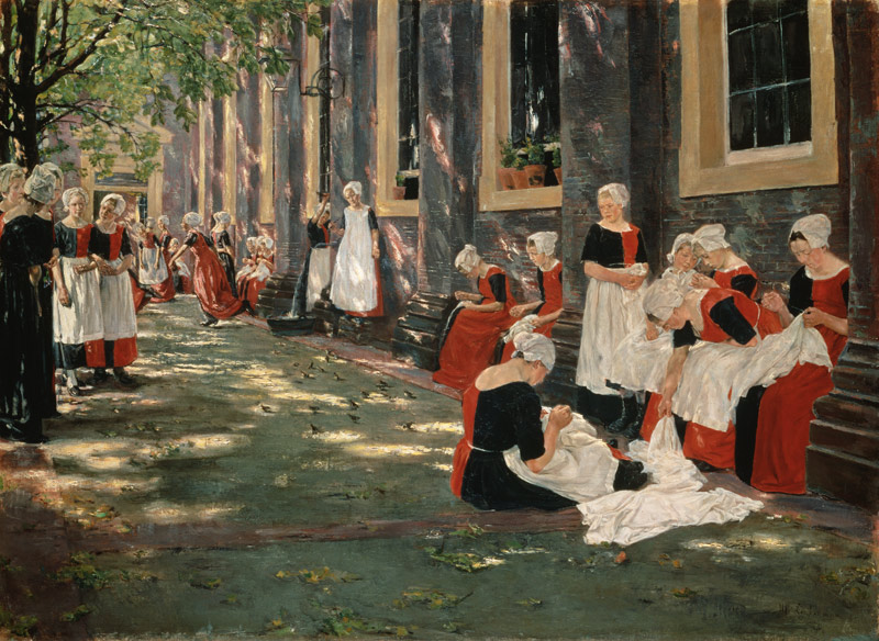 The Courtyard of the Orphanage in Amsterdam: Free Period in the Amsterdam Orphanage from Max Liebermann
