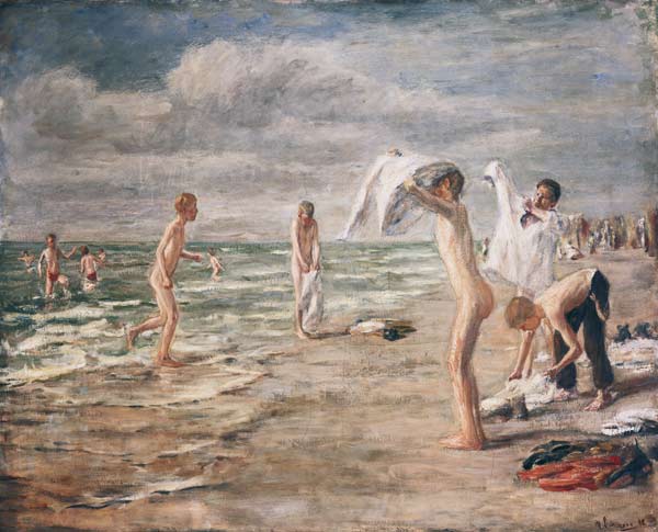 Boys taking a bath from Max Liebermann