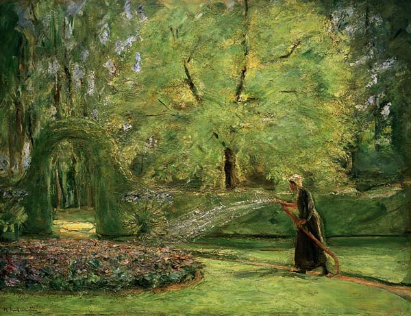 the circular flower bed in the coveygarden from Max Liebermann