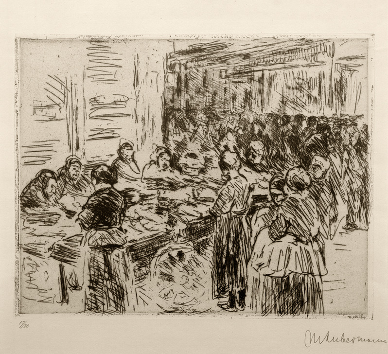 Judengasse (‘Aus dem Judenviertel in Amsterdam, Der Fischmarkt an der Straßenecke’) from Max Liebermann