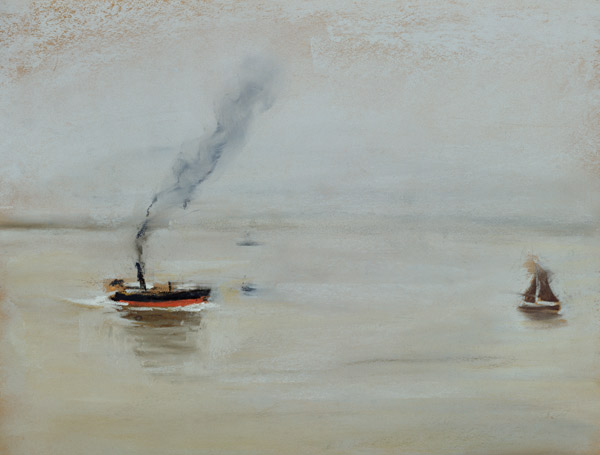 Rainy Weather on the Elbe, 1902 (pastel on paper) (see also 144743) from Max Liebermann