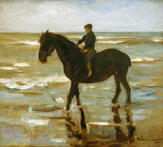 a riding boy on the beach from Max Liebermann