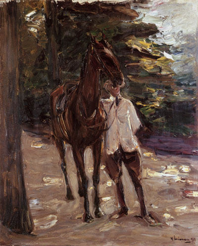 stable-lad with horse from Max Liebermann