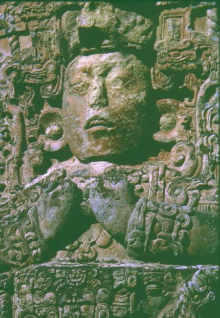 Stele in Grand Plaza  (detail of 231827) from Mayan