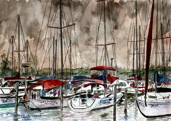 Painting of sail boats from Derek McCrea