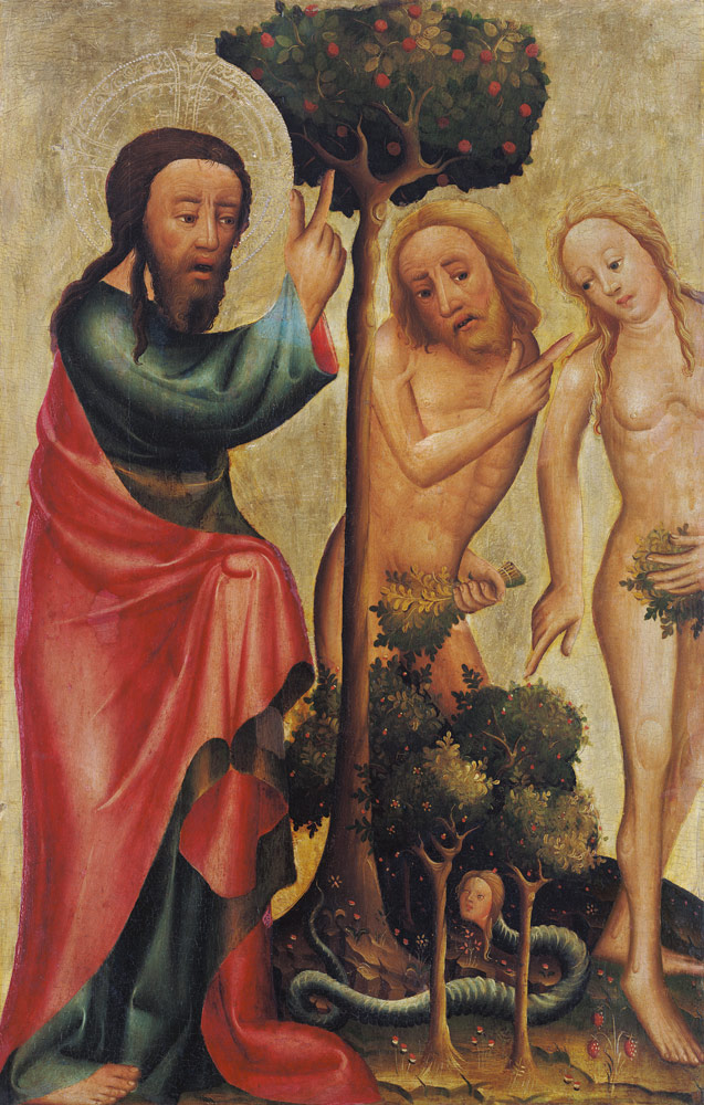 God the Father Punishes Adam and Eve, detail from the Grabow Altarpiece from Master Bertram