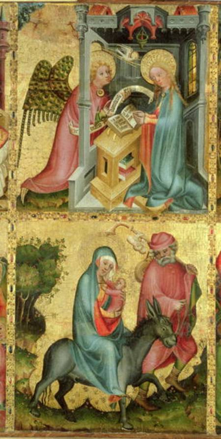 The Annunciation and the Flight into Egypt, from the Buxtehude Altar from Master Bertram