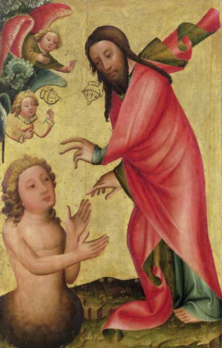 The Creation of Adam, detail from the Grabow Altarpiece from Master Bertram