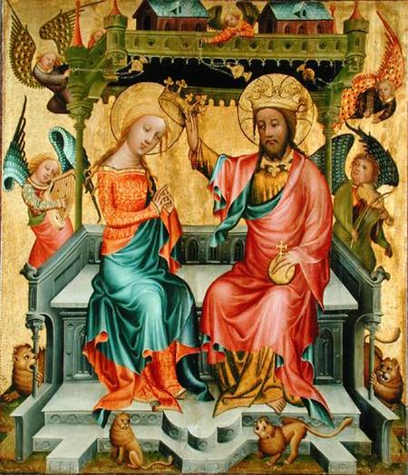 The Crowning of the Virgin, from the right wing of the Buxtehude Altar from Master Bertram