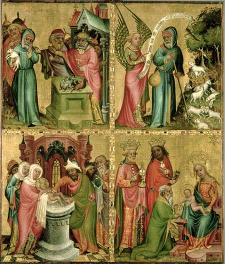 Joachim's Sacrifice, the Circumcision of Christ, the Annunciation to St. Joachim and the Adoration o from Master Bertram