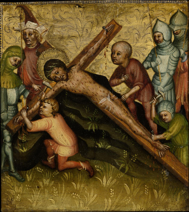 Christ Being Nailed to the Cross from Meister der Passionstäfelchen