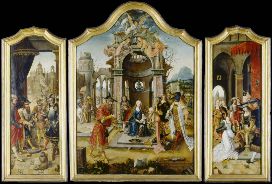 Triptych with the Adoration of the Magi and Old Testament Scenes from Meister der von Grooteschen Anbetung