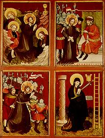 Four panels of the passion of Jesu (mount of olives, Pilatus, Kreuztragung, pain mother Maria)