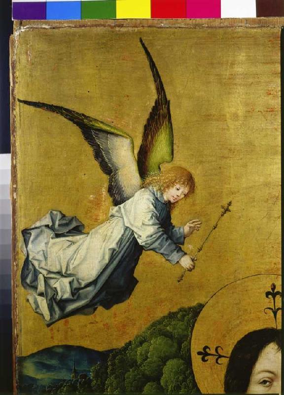 Blessing angel detail from the panel resurrection Christi. from Master of the house book