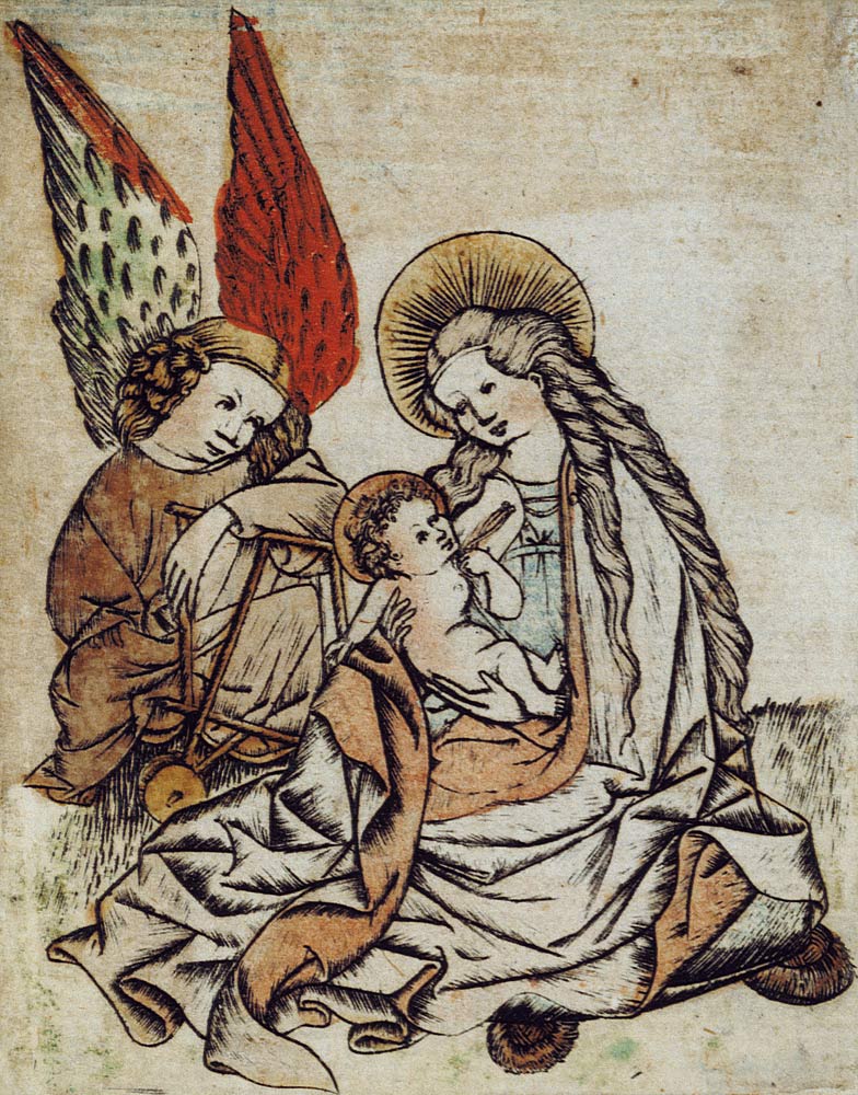 Maria with the child and an angel from Meister d.Nürnberger Passion