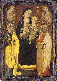 Madonna auf dem Thron mit den Hll. Peter und Paul. from Meister d.San Jacopo a Mucciana