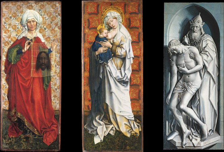 The Flémalle Panels: St. Veronica with the Veil, Madonna Breastfeeding, The Trinity from Meister von Flemalle