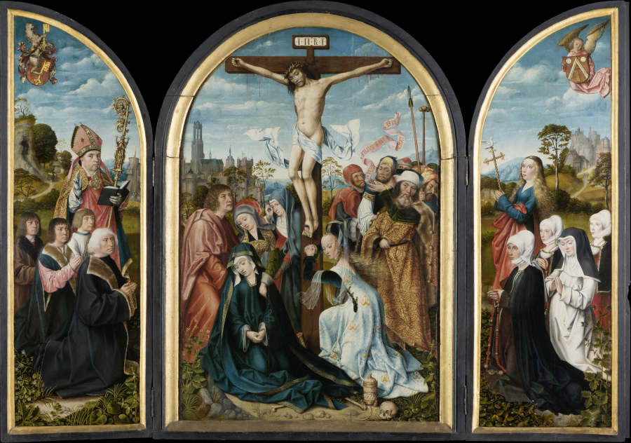Crucifixion Triptych of the Humbracht Family of Frankfurt from Meister von Frankfurt