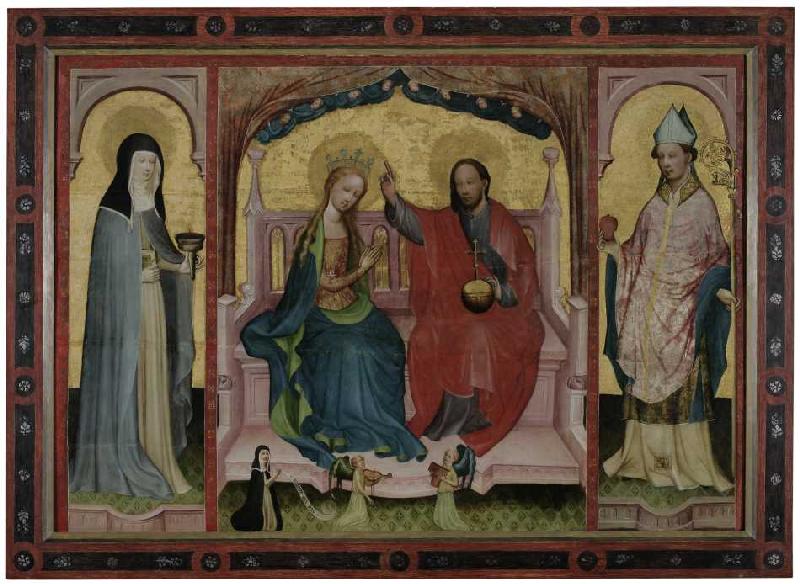 Fürbitte Marias mit den Heiligen Walpurgis und Augustin from Meister des Fröndenberger Marienaltares