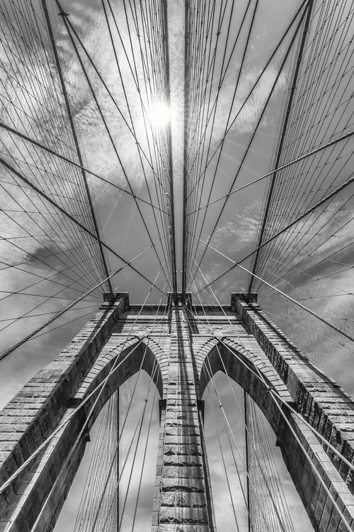 NEW YORK CITY Brooklyn Bridge in Detail | Monochrom from Melanie Viola