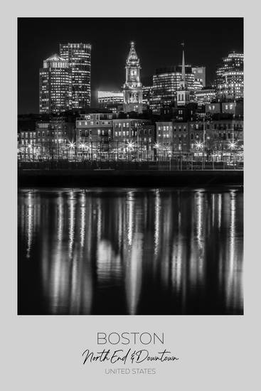 In focus: BOSTON Evening Skyline of North End 